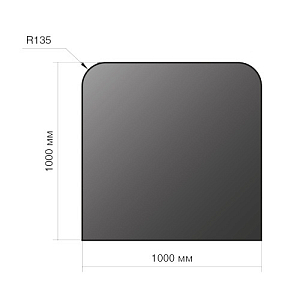 Лист напольный сталь 1000*1000*2 R135 чёрный